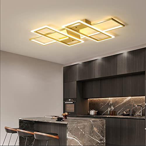Plafonnier LED salon dimmable rectangulaire blanc de 90 cm avec télécommande