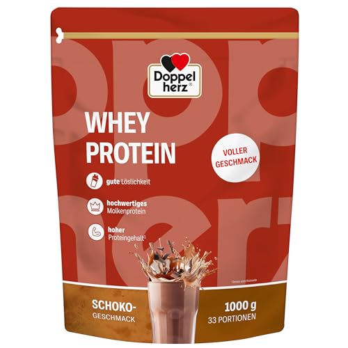 Doppelherz WHEY PROTEIN Schoko – Proteinpulver auf Molkenbasis in bewährter Doppelherz-Qualität 1000g