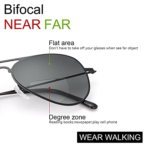 2 Pairs Bifocal Reading Glasses UV400 Protection Sunglasses Blue Light Blocking Sun Readers Shades for Men and Women4