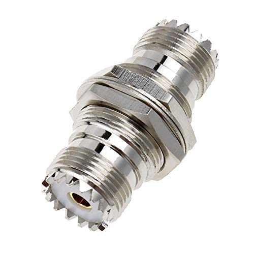1 Stück Buchse auf Buchse UHF Koaxialkabel Stecker Koppler Steckermontage Buchse Sockel Schott Koaxial Adapter mit Mutter Dichtung für Walkie-talkie