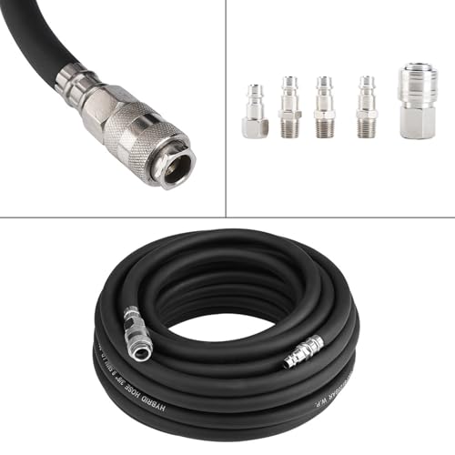 Manguera de aire Karlak de goma de 15m con kit de accesorios de 5 piezas para compresor neumático 5