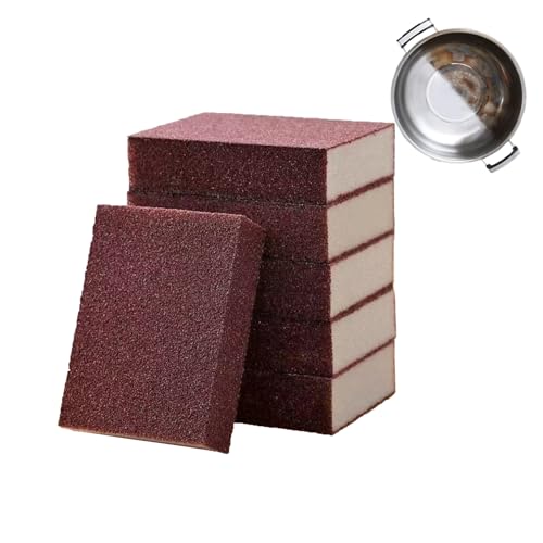 Baitiane 6 Pack Carborundum Nano Emery Sponge, Sanding Sponge Block, Rust Remover Tool, Household Cleaning Tools, Kitchen Cleaning Sponge, Grit 90
