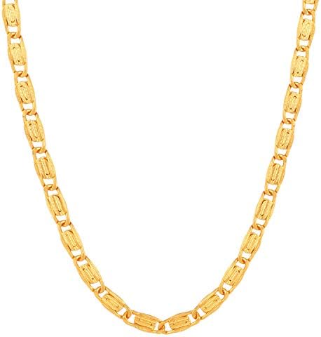 Fashion Frill Micro Gold Plated Brass Non-Precious Metal Neck Chain Necklace for Men Women Boys Girls