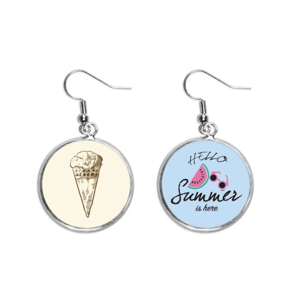 Pendientes de sandía con ilustración artística y acabado dulce de helado sketch 5