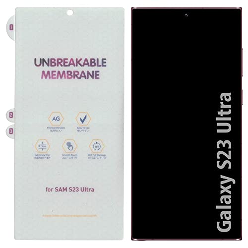 Image of Techsage PET Galaxy S23 Ultra Unbreakable Screen Protector Hydrogel Membrane With Edge To Edge Coverage And Easy Installation (Matte, Front)