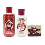 Bath & Body Works Winter Candy Apple - Shower gel and Mosturizing Body Lotion - with a Cherry On Top Bar Soap