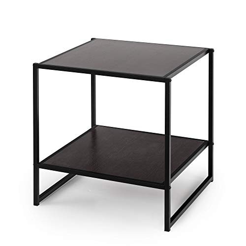 Zinus Dane 20 Inch Black Frame Side Table / End Table / Easy Assembly, Rich Black Wood Grain (Espresso) #TOP7