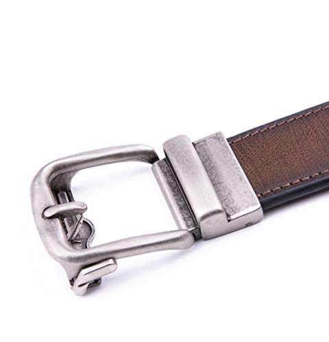 Fabio Valenti Men's Genuine Leather Ratchet Dress Belt with Automatic Buckle, Adjustiable Sizes, Handmade, All leather Strap4