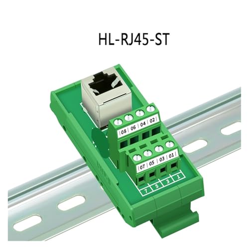 Placa de conexión RJ45 hembra a terminal de tornillo: evite soldaduras en riel DIN 4
