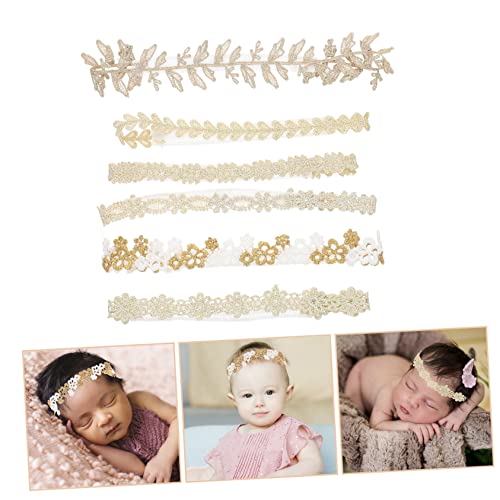 ERINGOGO 6 Peças Faixa De Cabeça De Flor De Renda Acessórios De Cabelo De Bebê Tiaras Para Bebês Tia