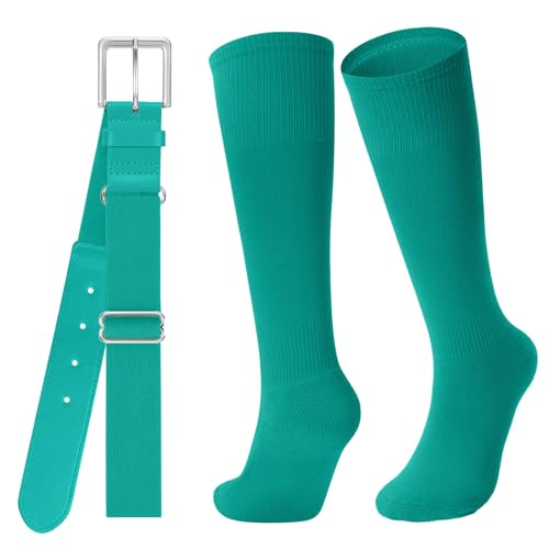 Image of Baseball Socks and Belt for Youth Adult Softball Socks Combo Elastic Waist Belt for Men Kids Boys Girls Women JASGOOD