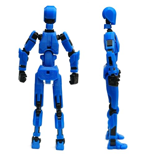 Image of Dummy 13 Action Figure Robot | Fully Articulated 3D Printed Robot Toy | 5.4-inch Collectible Figurine | Matte Finish| Unassembeled (Blue-Black)