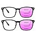 JOSCHOO 2 Pack Progressive Multifocus Computer Reading Glasses Anti Blue Light Readers for Women (2 Black, 1.75)