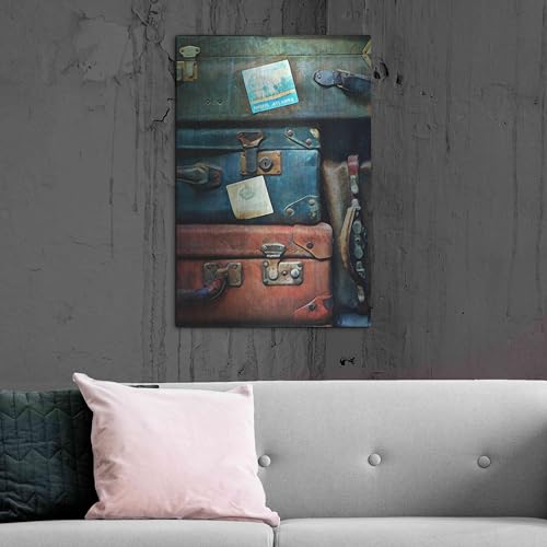 Luxe Metal Art 'Vintage Stacked Suitcases 2' by Ashley Aldridge Metal Wall Art, 24"x36" by Luxe Metal Art - Image 6