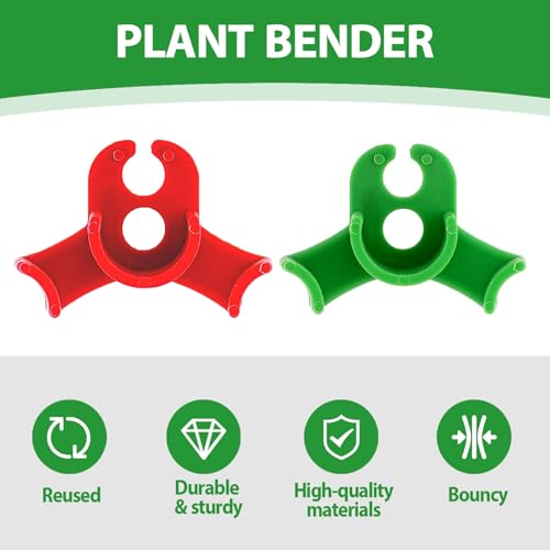 Feliciay 60 Stück Pflanzenbieger,Plant Training Biege Clips,Pflanzentrainer für niedrige Belastung Pflanzenstützclips 90 Grad Pflanzenstiel-Trainer,Gardening Plant Support(Rot+Grün)