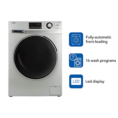 Image of Haier 7 kg Fully-Automatic Front Loading Washing Machine (HW70-B12636NZP, Titanium Grey)