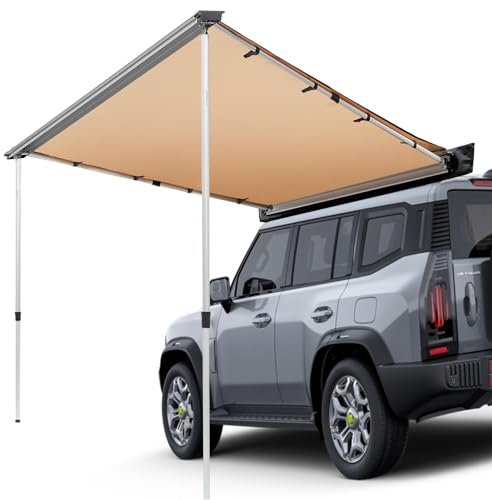 Oasisgalore Compatible for Jetour T2 Accessories Car Awning Shade Tent 2x3m Roof Rack Pull-Out Sun Shade UV50+ Weatherproof Outdoor Car Canopy for Camping Overland (Hardware Included)