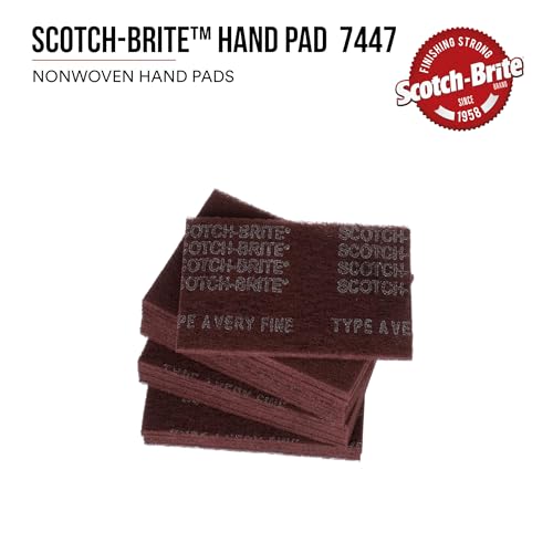 Scotch-Brite General Purpose 7447 Hand Pad, Very Fine Grade, 6 in x 9 in | 20/Pack, Aluminum Oxide, Surface Preparation, Scuffing, Blending, Cleaning, Maroon - image 2