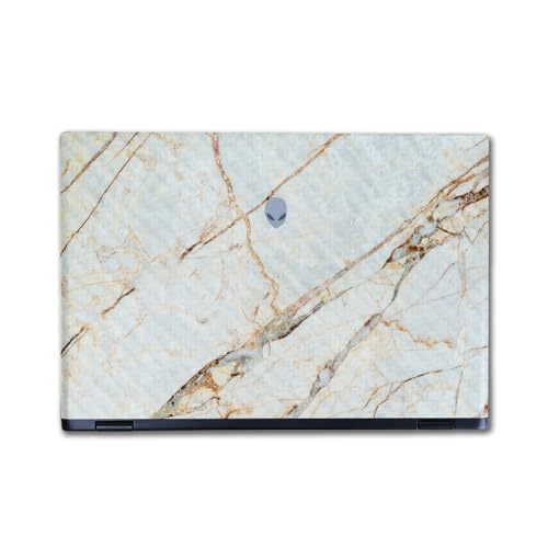 Image of Carbon Fiber Laptop Skin Compatible with Alienware M16 R2 (2024) - Antique Marble - Premium 3M Vinyl Protective Wrap Decal Cover - Easy to Apply | Crafted in The USA by MightySkins