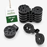 flonatur Pinzas de plástico clips para sujeción de mallas de ocultación, brezo, telas, vallas de su jardín. Bolsas de grapas cierra fácil color negro, varios packs. (20, Negro)