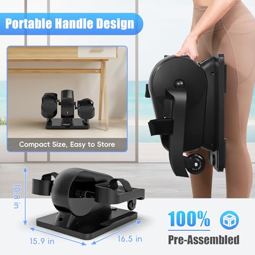 Image of FUNMILY Under Desk Elliptical, Ellipse Leg Exerciser, Standing or Seated Mini Elliptical Machines, Portable Bike Pedal Exerciser for Seniors /Adults, Leg Workout Equipment for Home /Office
