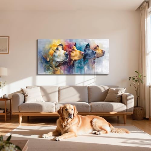 SERIMINO Funny Dog Wall Decor, Golden Retriever Canvas Prints 24"x48" — view 2