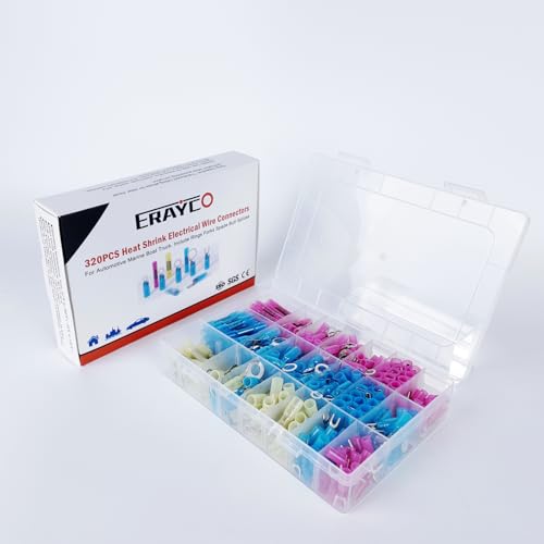 Conectores de alambre termorretráctiles ERAYCO con terminales aislados para automoción y náutica