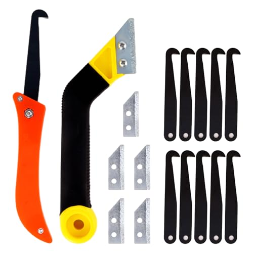 Bubuny Grattoir à Joints,Lot de 17 Grattoirs Joints Carrelage avec Lames de Rechange et Scie Coudée,Grattoir Rasoir Nettoyage pour Carrelage,Grattoir Dejointer Carrelage pour le Nettoyage de Carreaux