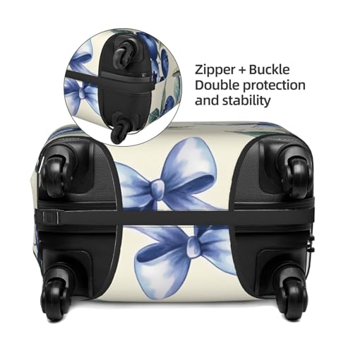 Blueberries And Bows Elastic Travel Luggage Cover, Washable Spandex Suitcase Protector, Anti-Scratch Fits 18-32 Inch4