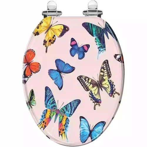 Unikicool Toilettendeckel,Toilettensitz Aus Kunstharz,Polyresin Toilettensitz,WC-Sitz Mit Absenkautomatik,Langsam SchließEnder Kunstharz-Toilettensitz,Abnehmbarer Toilettensitz,Für U/V/O-Typ