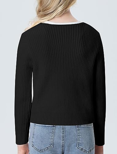 Mebius Girls Long Sleeve Cropped Cardigan Sweater Kids Ribbed Knit V Neck Tie Front Bolero Shrug Top School Casual3