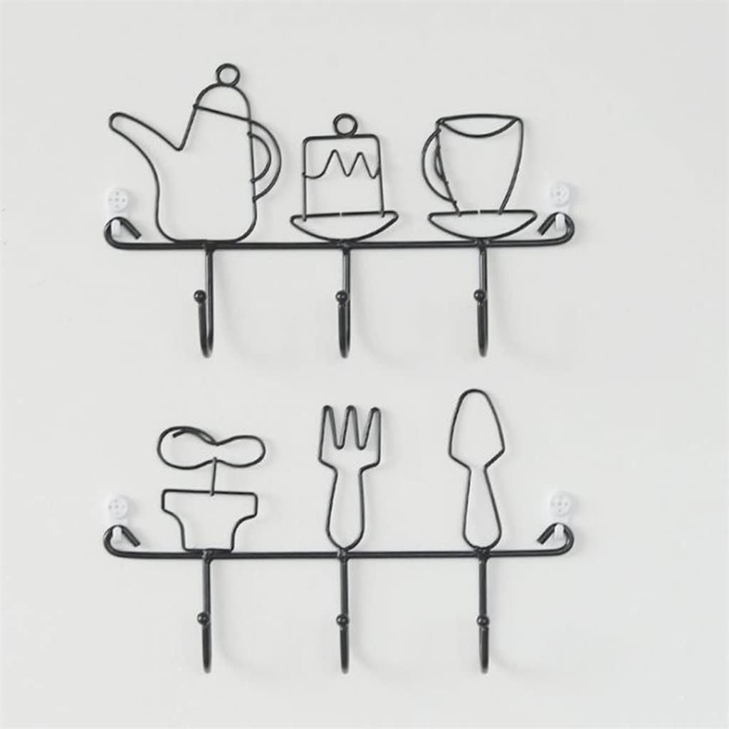 Wall Hook Simple Key Holder Nordic Coat Hook Black Hat Hanger for Home Decor(28.5 * 17.5cm)