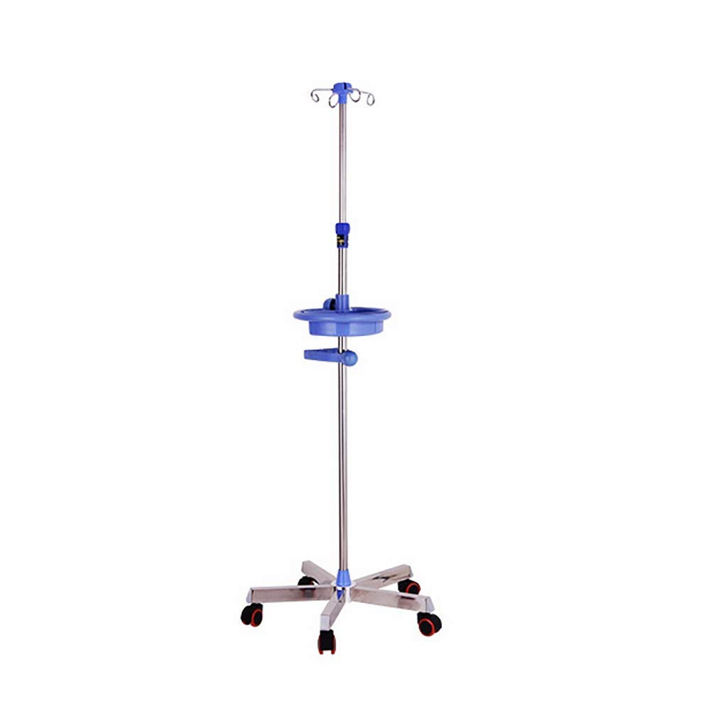Ruchome Wózki, Domowe Wózek Do Serwowania Pet Szpital Ze Stali Nierdzewnej Deluxe Deluxe Stand Holder Infusion, 4 Walcowe Koła, 4 Haczyki, Regulacja Wysokości/Style-2/110Cm*210Cm