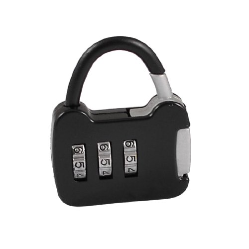 Image of Aexit Black Suitcase Padlocks & Hasps Design 3 Digit Resettable Password Combination Combination Padlocks Lock Padlock