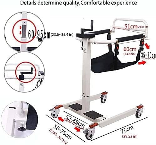 Patient Lift - Sollevatore multifunzionale con sedile imbottito per anziani e disabili, sedia a rotelle in acciaio, capacità 150 kg