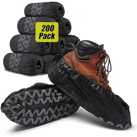 Disposable Boot & Shoe Covers Slip Resistant Durable Large Size Black Case of 1000 Cover