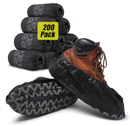 X-Large Disposable Boot & Shoe Covers 100 Pairs (200 Pack) Non Slip Durable Fits Virtually Most Shoes