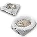 2 in 1 Katzenbett Flauschig Katzenkissen - Katzenkörbchen Waschbar, 60 x 50 cm Cat Bed, Katzen Bettchen丨Haustierbett für Katze, Kleine Hunde und Kleine Haustiere (Grau, Leichtgewichtige Version)