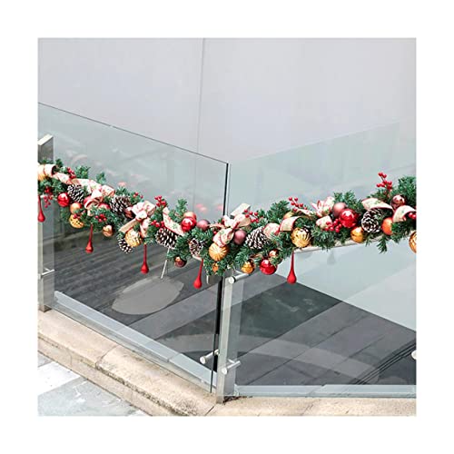 Couronne de Noël de 270 cm faite à la main avec feuillage dense et ornements riches