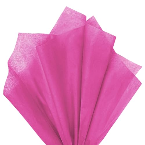 Image of 120 Sheets 20 inchX14 inch Hot Pink Tissue Paper for Gift Bags Wrapping, Art Tissue Paper Bulk for Weddings Birthday Party Crafts Decoration