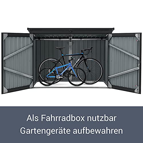 Juskys 3er Mülltonnenbox Namur 3 x 120 Liter Tonnen - 2m² - 2 Türen - Metall Mülltonnenverkleidung Müllbox Müllhaus… – Bild 6