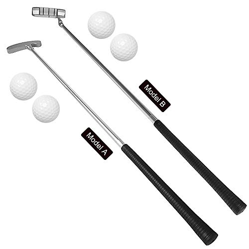 Zwbfu Golf Putting Trainer Portable Chipper Club Kit de Golf Putter Golf Club com 2 bolas de treino