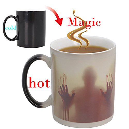 IGZOM Farbwechsel Tasse,Walking Dead magische Keramik Becher,Zombie Mug,lustige Geschenke - 3