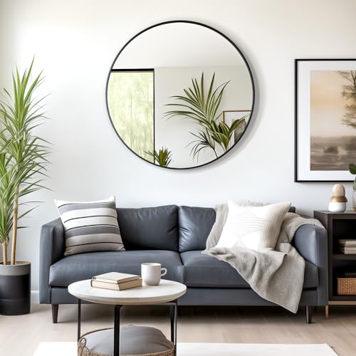 Image of USHOWER 42 Inch Round Bathroom Mirrors for Over Sink