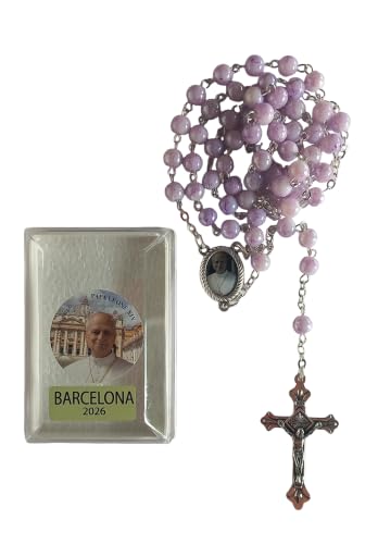 Rosario Papa León XIV Barcelona con cristales de edición limitada