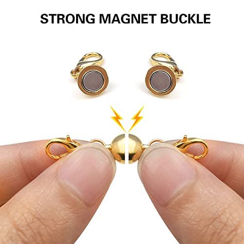 Magnet Schmuck Verschluss, Magnetische Karabinerverschlüsse, Magnetschließe für Schmuck, Magnetverschluss Kette, Verriegelung Magnetischer Schmuckverbinder Extender, für schmuck Halskette, 10 Stück