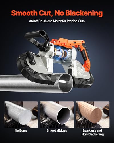 image for VEVOR 20V Portable Band Saw, 5 in Deep Cut, 360W Cordless Compact Band