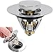 Produktbild Universeller POP UP Ventil Stöpsel Ablauffilter, Ablaufgarnitur Waschbecken Bounce Abflussstopfen, Bounce Drain Filter Sink Drain Plug Stopper mit Korb für Waschbecken, Badewanne Küche (38mm)