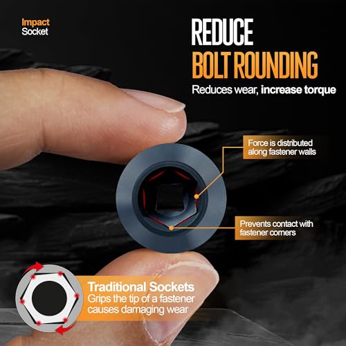 Image of TIGHTSPOT 3 /8 Inch Drive 10 mm Deep Impact Socket with Anti-Rounding 6 Point Design, Heat-Treated CRV Steel