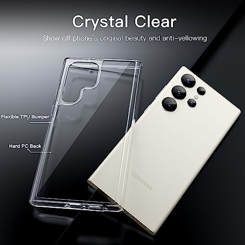 JETech Case for Samsung Galaxy S23 Ultra 5G 6.8-Inch, Non-Yellowing Shockproof Bumper Protective Phone Cover, Anti-Scratch Hard PC Back (Clear) - Image 2